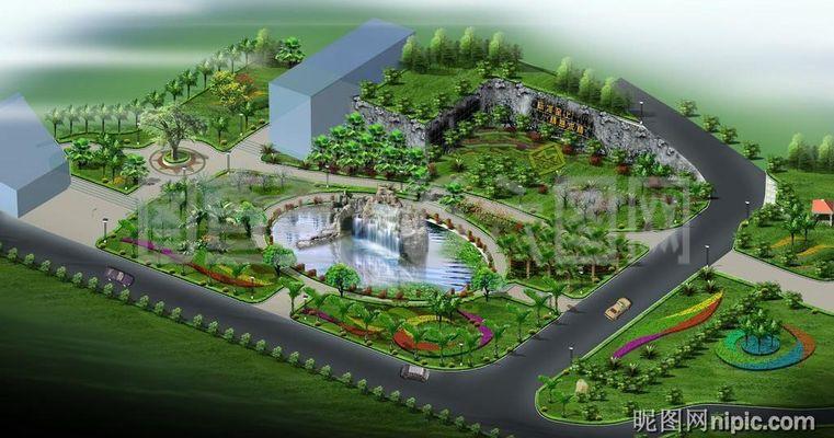 園林景觀設(shè)計效果圖psd素材圖片